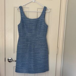J Crew Blue tweed like dress